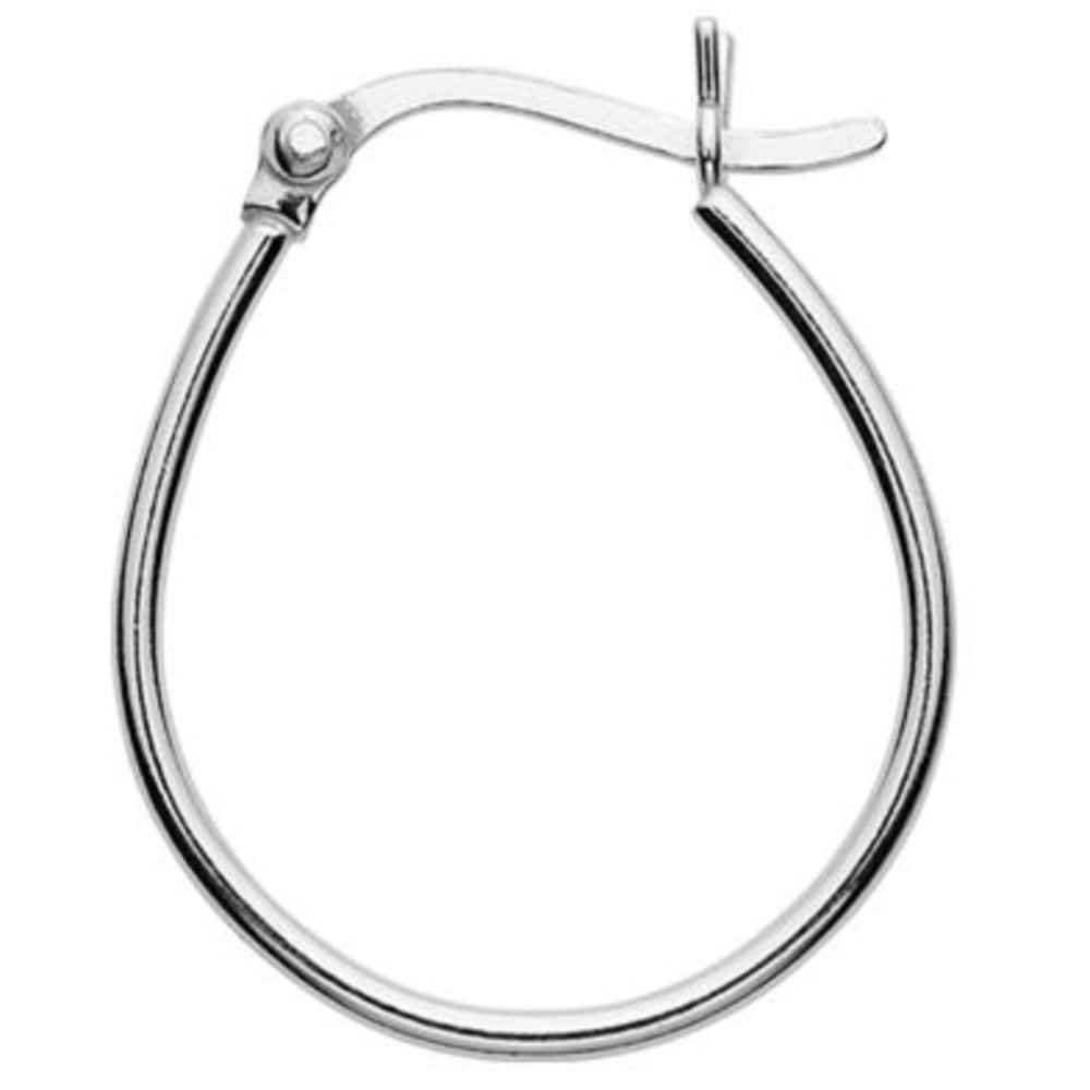 SOLD~Hinged Oval Hoop Earrings 925 Sterling Silver - Picture 4 of 5